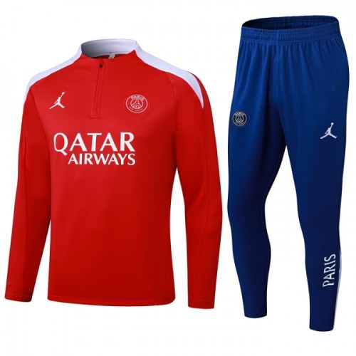Paris Saint-Germain Sweat d'Entraînement Quarter-Zip 2024-25 Rouge Paris Saint-Germain Sweat d'Entraînement Quarter-Zip 2024-25 Rouge